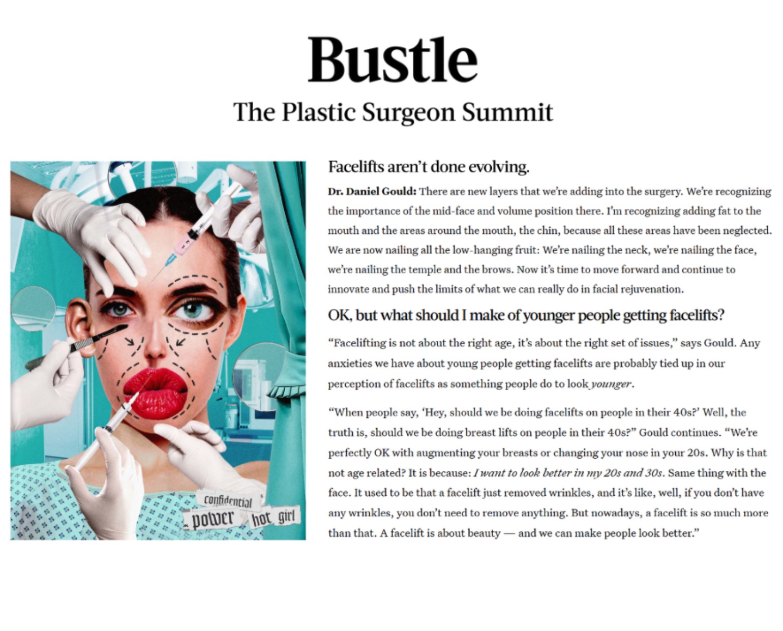 Plastic Surgery article